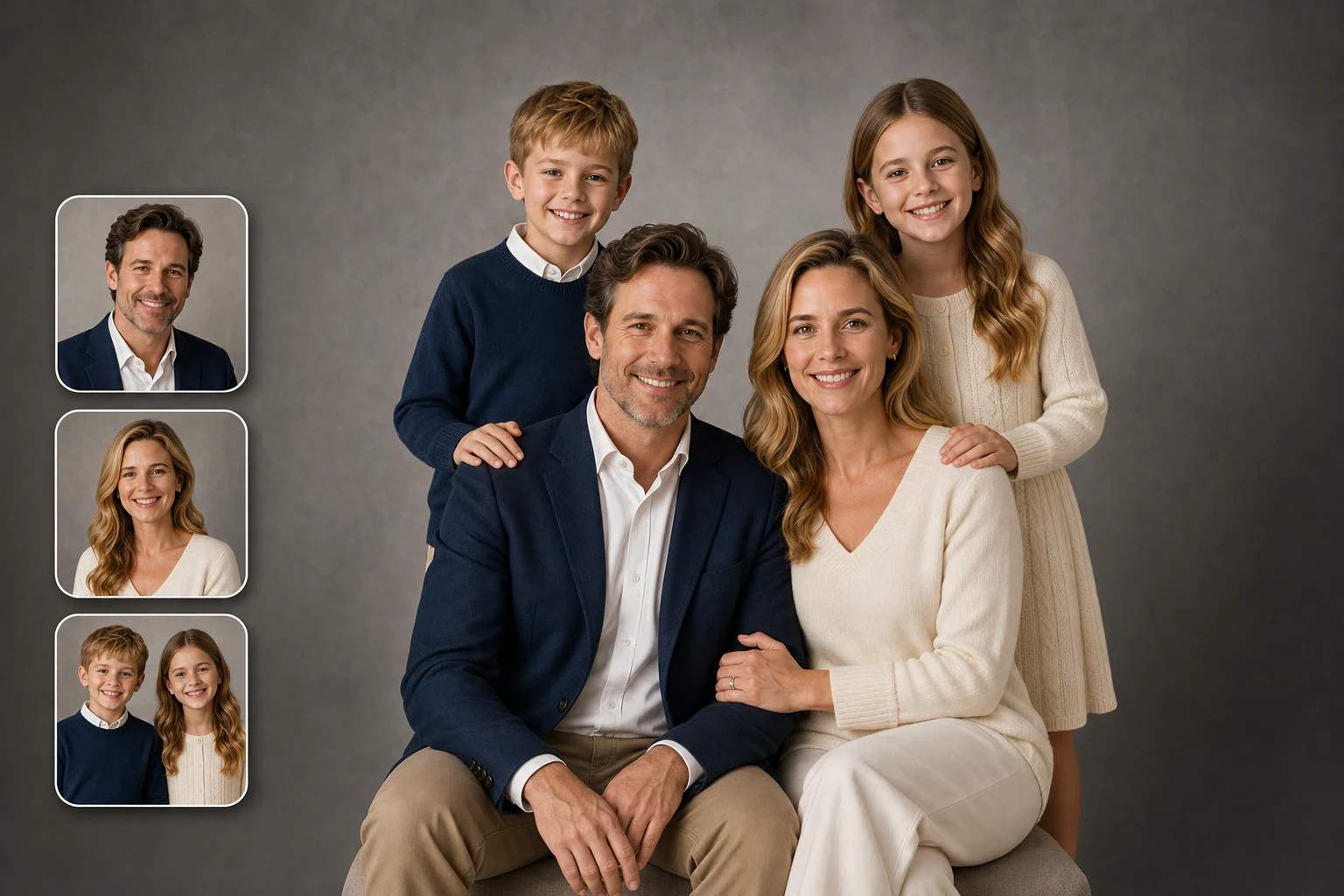 AI Family Photo Generator classic studio family portrait example