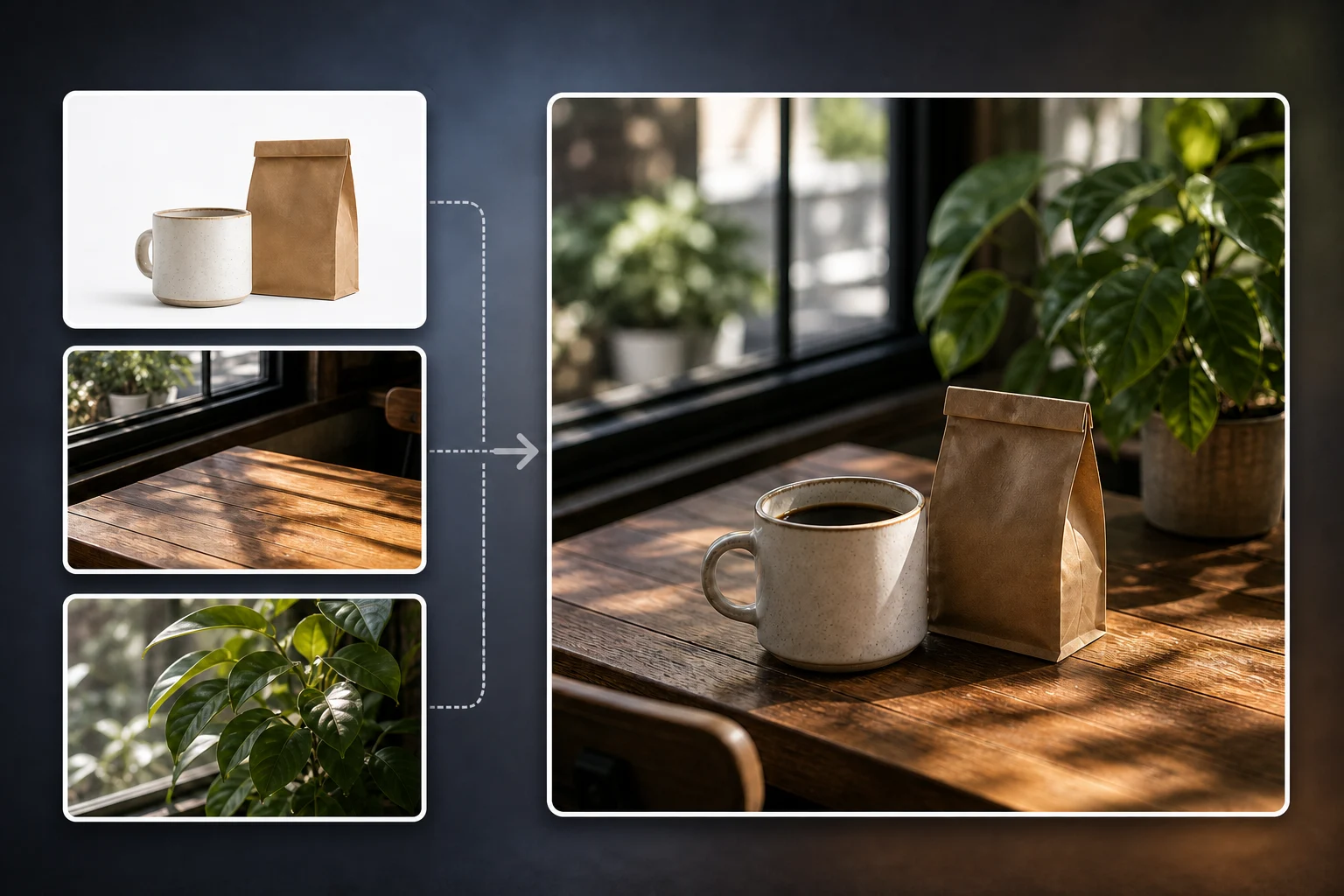 AI Image Combiner smart alignment example